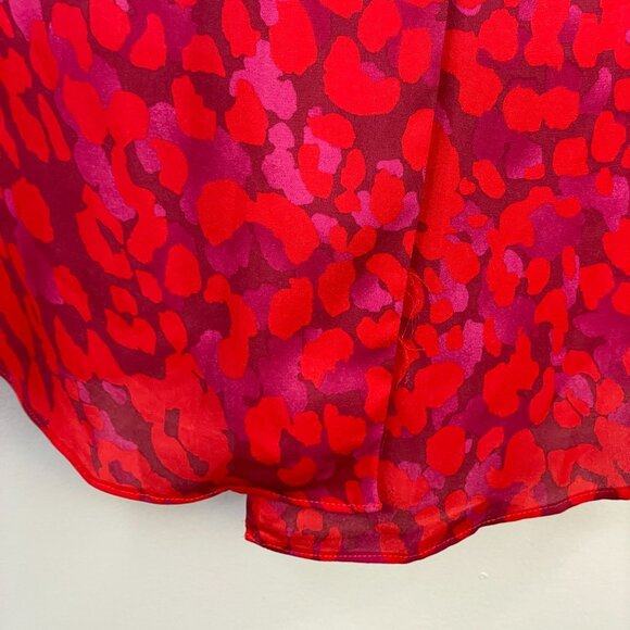 Gibson Latimer Statement Top Womens 2X 22 Red Satin Romantic Hot Date Night - Picture 7 of 11